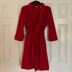 LL Bean kids red fleece robe size M (10-12)